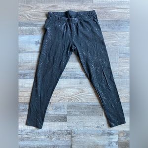 SO Girls Favorite Leggings Size Large ( 10 )  Black with Silver Sparkle Glitter